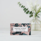 豪華なバラ金ゴールドアートフローラ幾何パターン 名刺 (スタンド正面)