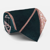 豪華なバラ金ゴールドアートフローラ幾何学的パターン ネクタイ (ロール)