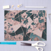 豪華なバラ金ゴールドアートフローラ幾何学的パターン 薄葉紙 (クラフト)