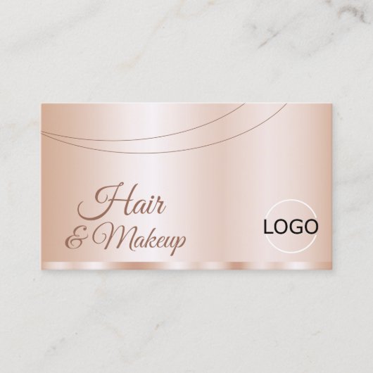 豪華なバラ金ゴールドグラマラスとロゴスタイリッシュ 名刺 (正面)