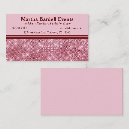 豪華なバラ金ゴールドグリッターイベント美しいスタイル 名刺 (正面/裏面)