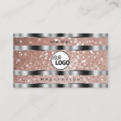 豪華なバラ金ゴールドグリッタースターズアンドロゴシルバー 名刺 (正面)