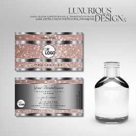 豪華なバラ金ゴールドグリッタースターズアンドロゴシルバー 名刺