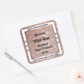 豪華なバラ金ゴールドグリッター宝石製品ラベル スクエアシール (封筒)