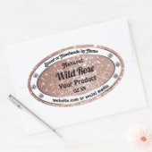 豪華なバラ金ゴールドグリッター宝石製品ラベル 楕円形シール (封筒)