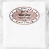 豪華なバラ金ゴールドグリッター宝石製品ラベル 楕円形シール (バッグ)