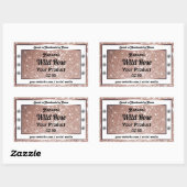 豪華なバラ金ゴールドグリッター宝石製品ラベル 長方形シール (シート)