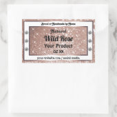 豪華なバラ金ゴールドグリッター宝石製品ラベル 長方形シール (バッグ)