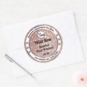 豪華なバラ金ゴールドグリッター製品ラベル追加ロゴ ラウンドシール (封筒)