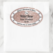 豪華なバラ金ゴールドグリッター製品ラベル追加ロゴ 楕円形シール (バッグ)