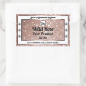 豪華なバラ金ゴールドグリッター製品ラベル追加ロゴ 長方形シール (バッグ)