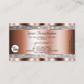 豪華なバラ金ゴールドシルバーグリッタースター追加ロゴ 名刺 (裏面)