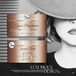 豪華なバラ金ゴールドスパークルグリッターイニシャルロゴ 名刺