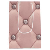 豪華なバラ金ゴールドタフテッドモノグラム製品 ミディアムペーパーバッグ (裏面)