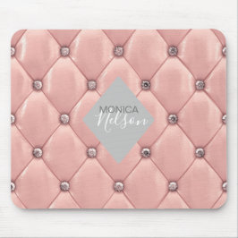 豪華なバラ金ゴールドタフテッドモノグラム マウスパッド