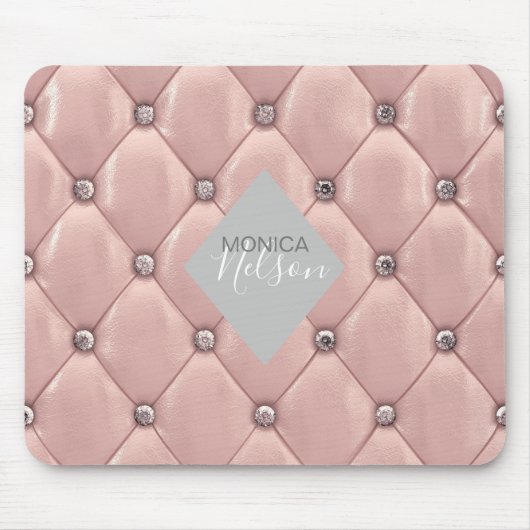 豪華なバラ金ゴールドタフテッドモノグラム マウスパッド (正面)