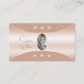 豪華なバラ金ゴールドデコールジュエリーと写真 名刺 (正面)