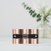 豪華なバラ金ゴールドブラックスパークルジュエリーとロゴ 名刺 (スタンド正面)