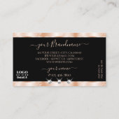 豪華なバラ金ゴールドブラックスパークルジュエリーとロゴ 名刺 (裏面)