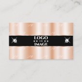 豪華なバラ金ゴールドブラックスパークルジュエリーとロゴ 名刺 (正面)