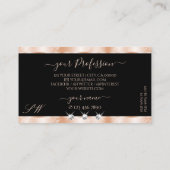 豪華なバラ金ゴールドブラックスパークルジュエルズモノグラム 名刺 (裏面)