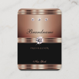 豪華なバラ金ゴールドブラックフェイクラインストーンジュエリー 名刺