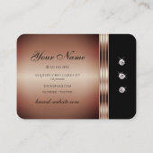 豪華なバラ金ゴールドブラックフェイクラインストーンジュエリー 名刺 (裏面)