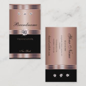 豪華なバラ金ゴールドブラック目まいライン石 名刺 (正面/裏面)