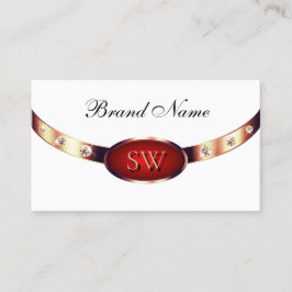 豪華なバラ金ゴールドホワイトアンドレッドモノグラムジュエリー 名刺