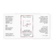 豪華なバラ金ゴールドロゴルームスプレーボトルラベル ラベル (正面)