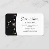 豪華なバラ金ゴールド白黒とモノグラム 名刺 (裏面)