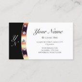 豪華なバラ金ゴールド白黒イニシャル 名刺 (裏面)