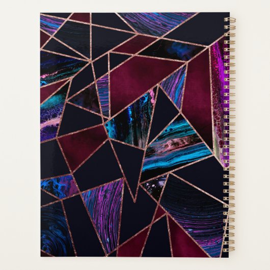 豪華なバラ金ゴールド絵を描液大理石幾何学 プランナー手帳 (裏面)