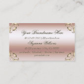 豪華なバラ金ゴールド華美とモノグラム印象的 名刺 (裏面)