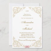 豪華なバロックスタイルのウェディング招待状 招待状 (正面)