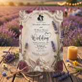 豪華なバロックスタイルの天使とバラのヴィンテージ結婚式 招待状