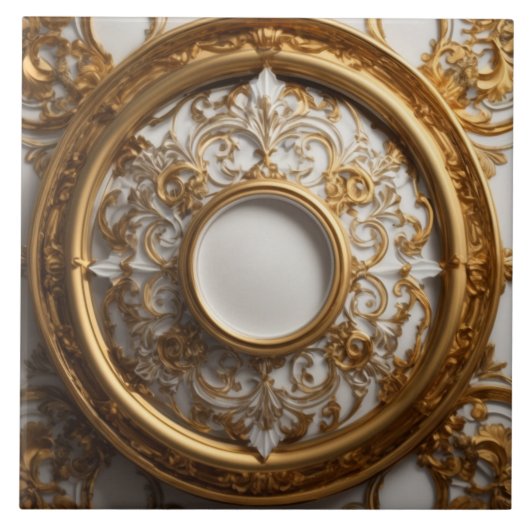 豪華なバロック様式の陶磁器タイル タイル (正面)