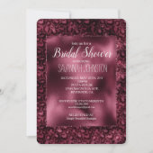 豪華なバーガンディーレオパードプリントのブライズシャワー 招待状 (正面)