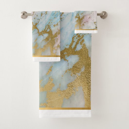 豪華なパステルマーブルバスルーム用タオルセット バスタオルセット (インサイチュ)