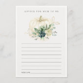 豪華なパンプキンアドバイス ママになるためのベビーシャワー エンクロージャーカード (正面)