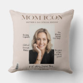 豪華なパーソナライズされたママ・マガジン・カバー写真 クッション (正面)