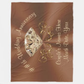 豪華なパーソナライズされた記念日の贈り物 フリースブランケット (正面)