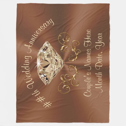 豪華なパーソナライズされた記念日の贈り物 フリースブランケット (正面)