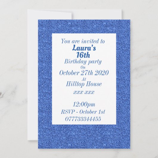 豪華なパーソナライズされた誕生日パーティーの招待状 招待状 (正面)