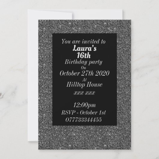 豪華なパーソナライズされた誕生日パーティーの招待状 招待状 (正面)