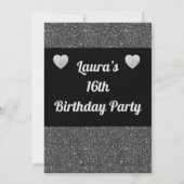 豪華なパーソナライズされた誕生日パーティーの招待状 招待状 (裏面)