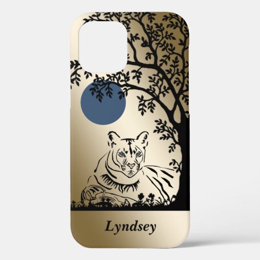 豪華なパーソナル化可能なマウンテンライオンiPhoneケース Case-Mate iPhoneケース (裏面)