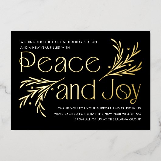 豪華なパーティーの箔仕上げ企業向けホリデーカード 箔シーズンカード (正面)