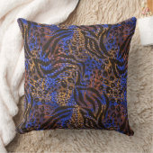 豪華なヒョウとゼブラのプリントパターン クッション (ブランケット)