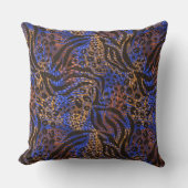 豪華なヒョウとゼブラのプリントパターン クッション (正面)